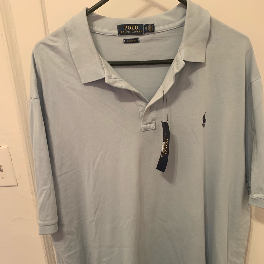 Men Polo Ralph Lauren Blue Polo Shirt Size Xl
